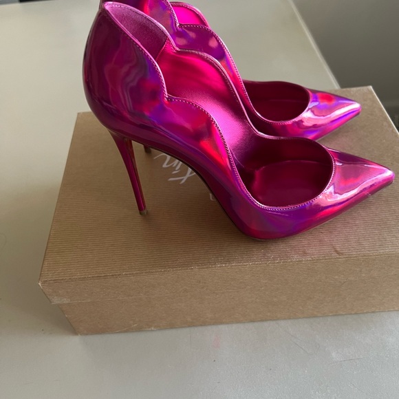 Christian Louboutin Hot Chick 100mm Patent in Fuxia Pink size 39 - Picture 8 of 12